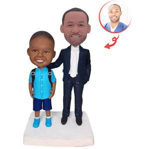 African Father And Son Custom Bobblehead