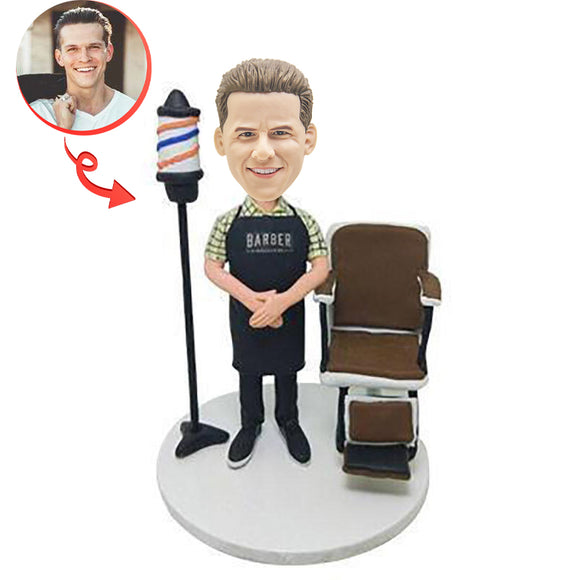 Barber With Chair Custom Bobblehead