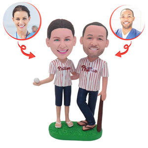 Baseball Couple Custom Bobblehead