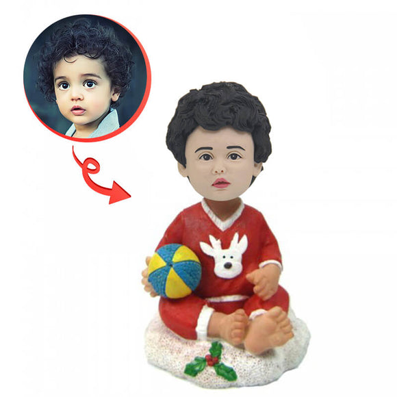 Custom Christmas Baby With Ball Bobblehead