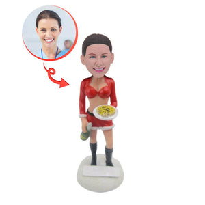 Christmas Party Waitress Custom Bobblehead