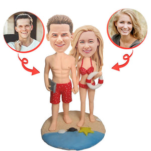 Custom Bikini Beach Theme  Couple Bobblehead