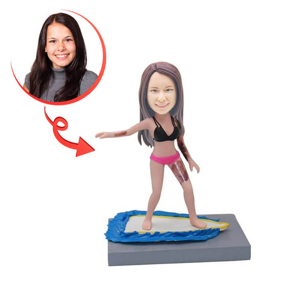 Custom Bikini Surfing Bobblehead