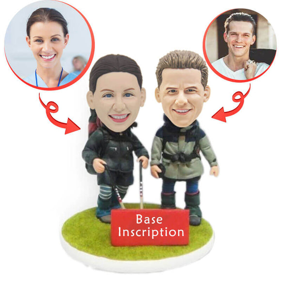 Custom Couple Hikers Bobbleheads