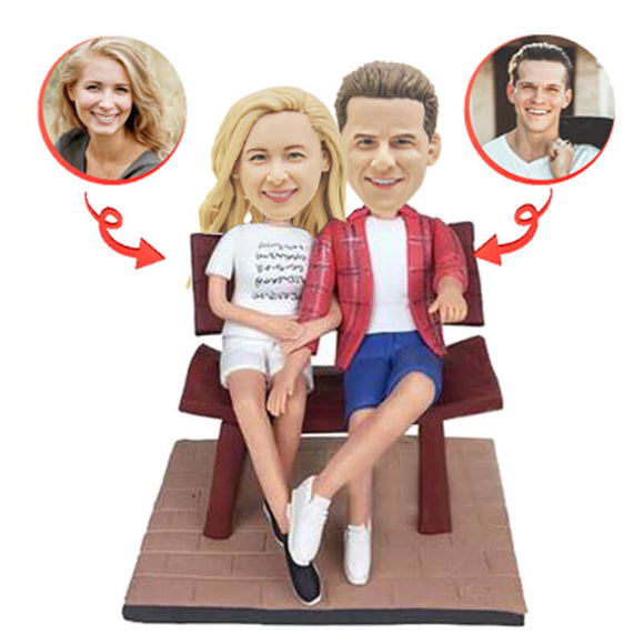 Custom Couple In The Chair Bobblehead.