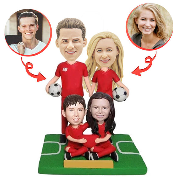 Custom Family of Four Sports Bobbleheads