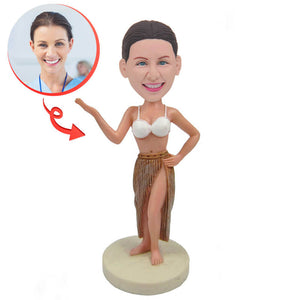 Custom Fashion with White Underwear and Split Skirts Bobblehead