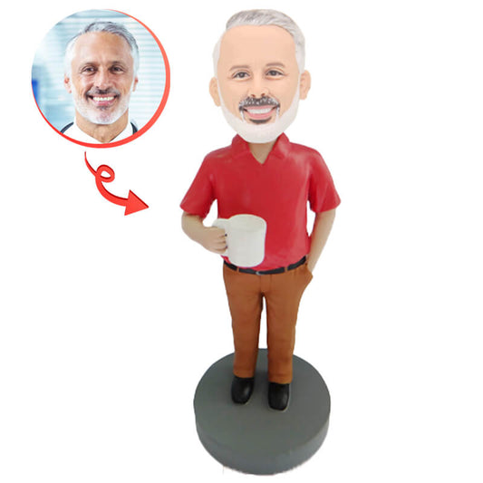 Custom Father Holds a Mug Bobblehead