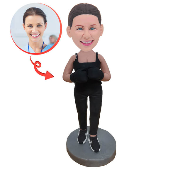 Custom Female Boxer Bobblehead