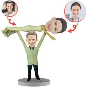 Custom Groom Lifting Bride Bobble Heads