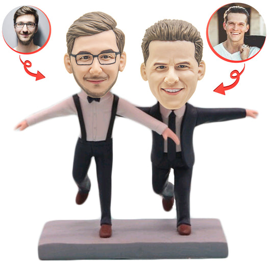 Custom Male Same-sex Couple Bobblehead