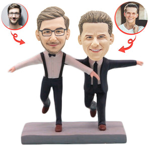 Custom Male Same-sex Couple Bobblehead