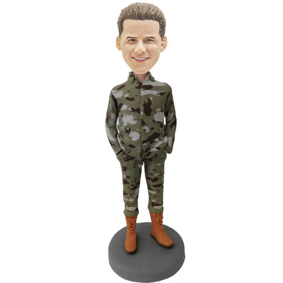 Custom Male Soldier Bobblehead B