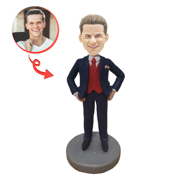 Custom Man in Suit Bobblehead