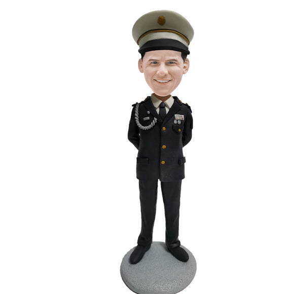 Custom Navy Male Dress Uniform Bobblehead