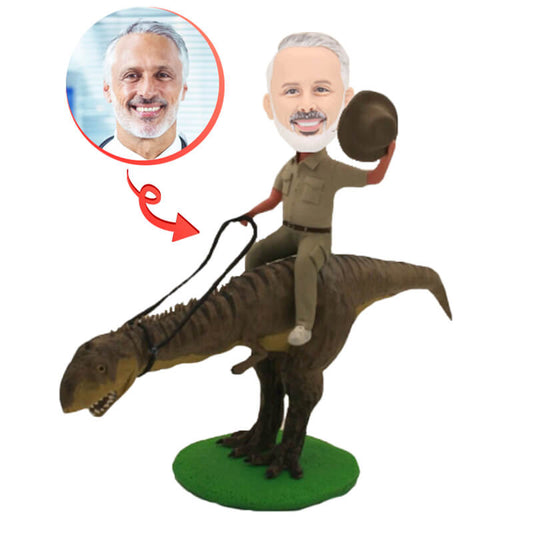 Custom Riding a Dino Bobblehead