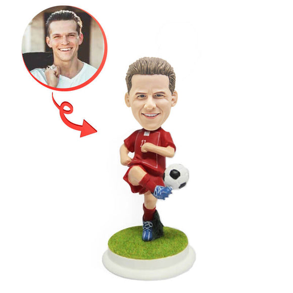 Custom Soccer Player Dribbling Bobblehead