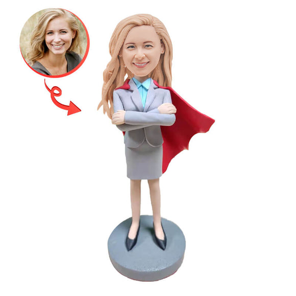 Custom Super Businesswoman Bobblehead