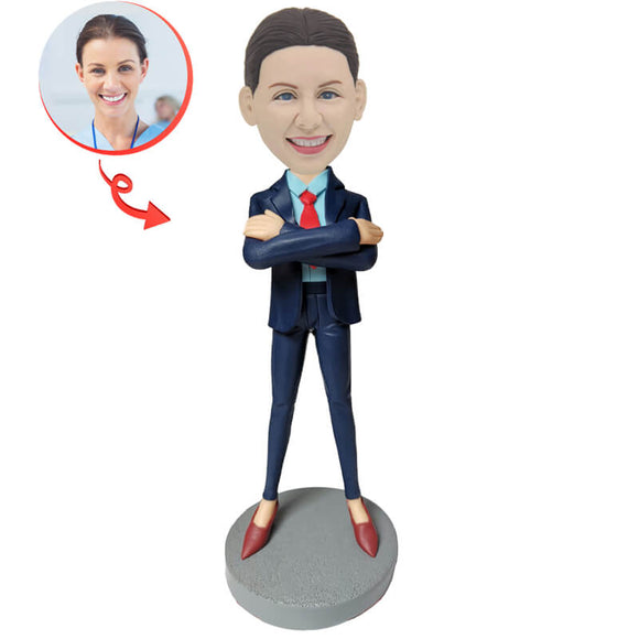 Custom Woman in Formal Office Suit Bobblehead