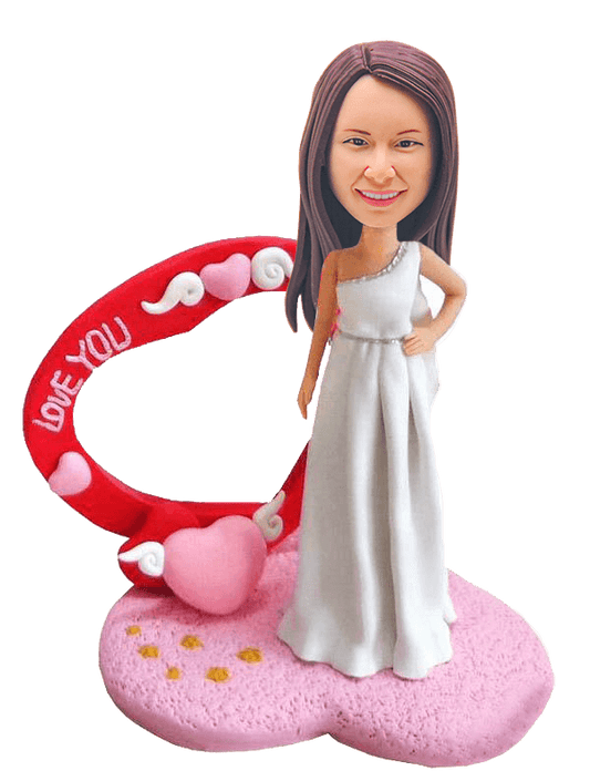 Custom I Love You Bride Bobblehead