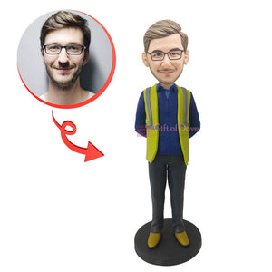 Custom Construction Worker  Bobblehead