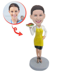 Cute Waitress Custom Bobblehead