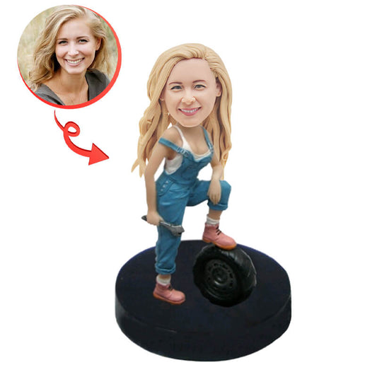 Female Mechanic Custom Bobblehead