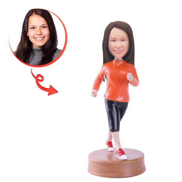 Custom Female Jogger Bobblehead