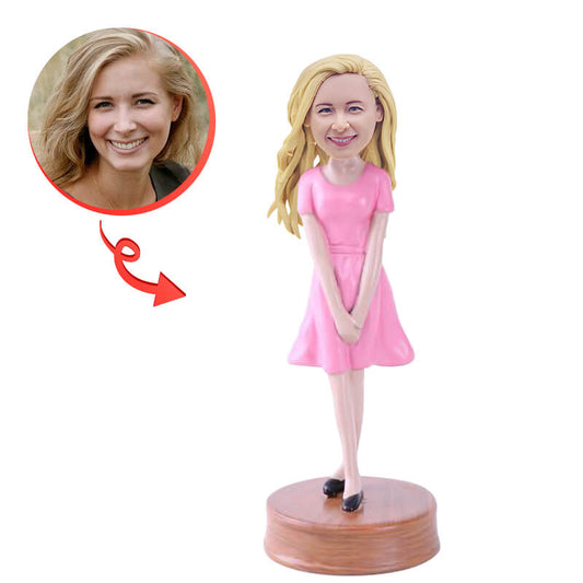 Custom Female Wearing Dress Bobblehead