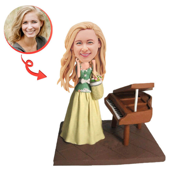 Girl With Piano Custom Bobblehead