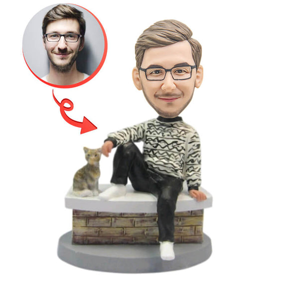 Man And His Cat  Custom Bobblehead