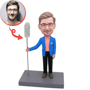 Man With Mop Custom Bobblehead