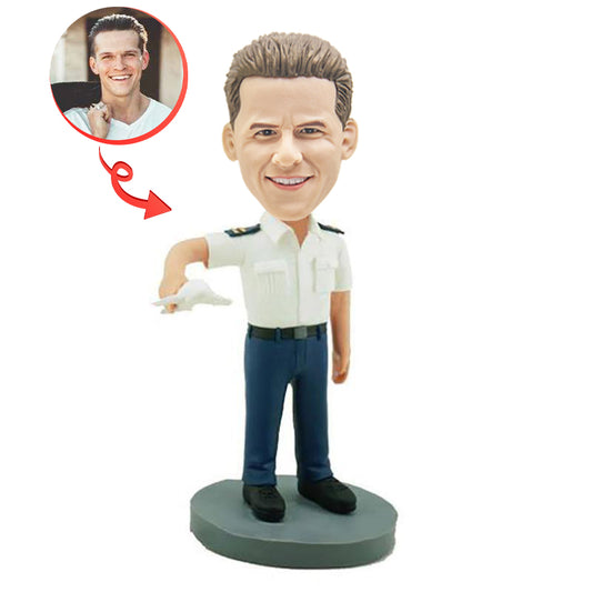 Pilot Carrying A Modle Plane Custom Bobblehead1