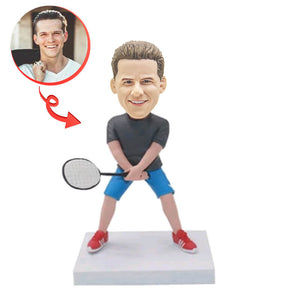 Playing Tennis Custom Bobblehead