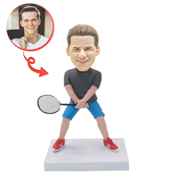 Playing Tennis Custom Bobblehead