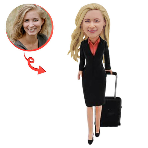 Custom Female Flight Attendants Bobblehead A