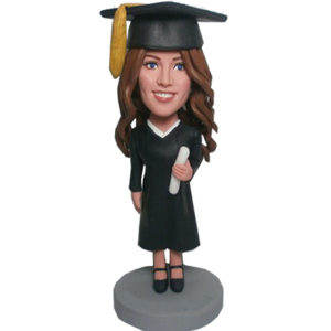 Custom Wear A Hat Graduation Girl Bobblehead